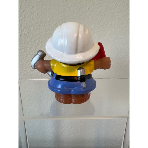 Fisher-Price Little People Construction Worker Red Flag Hammer Hard Hat 2001 - Picture 2 of 5